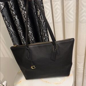 Coach Black Pebbled Leather Tote
